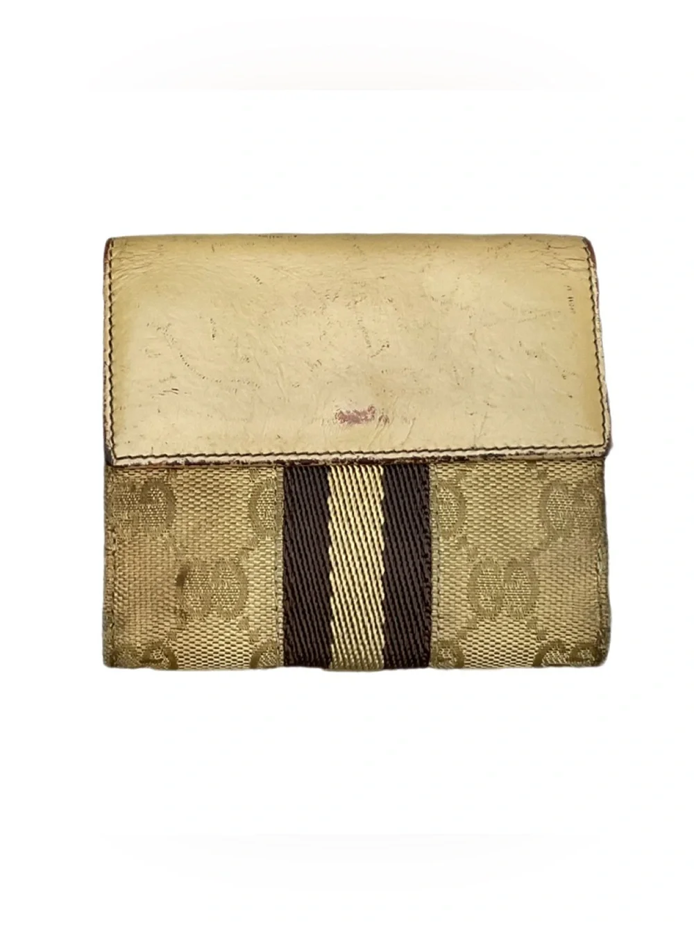 Vintage Gucci Jackie Monogram Canvas Wallet Trifold Project Piece - Picture 2 of 8